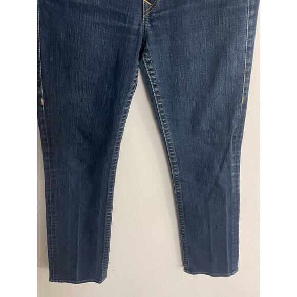 True Religion 31 Jeans Y2k Style Low Rise Logo Flap Pockets Bootcut Stretch - Picture 6 of 12